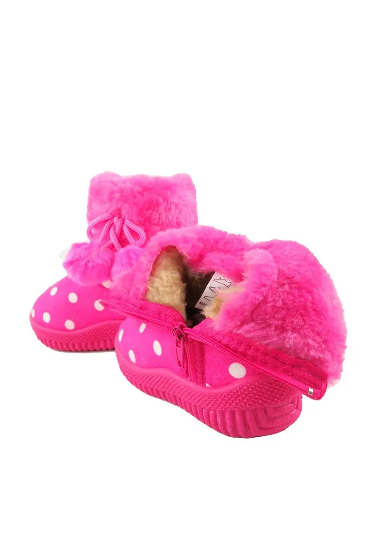 รองเท้าบูทกันหนาวสำหรับเด็ก - Girls Pokla Dot Insulated Fur Lining Snow Boots