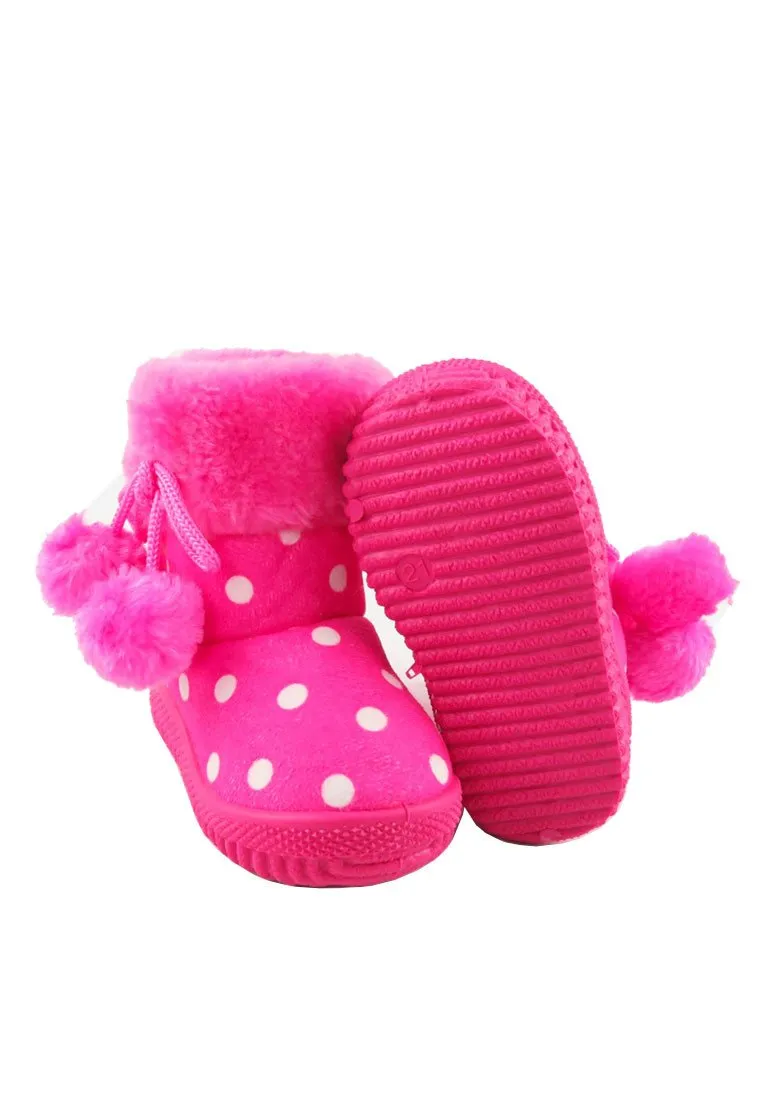 รองเท้าบูทกันหนาวสำหรับเด็ก - Girls Pokla Dot Insulated Fur Lining Snow Boots