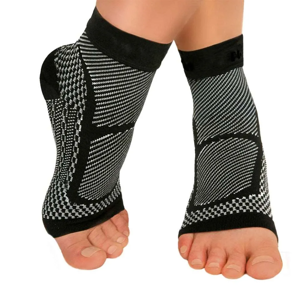 1Pair Ankle Brace Compression Sleeve - Relieves Achilles Tendonitis, Joint Pain. Plantar Fasciitis