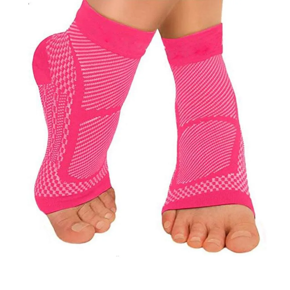 1Pair Ankle Brace Compression Sleeve - Relieves Achilles Tendonitis, Joint Pain. Plantar Fasciitis