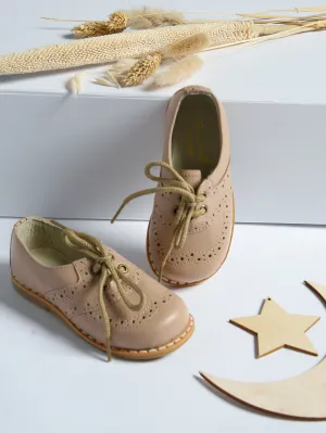 Ananas Petit Beige 'Lou' Leather Brogues