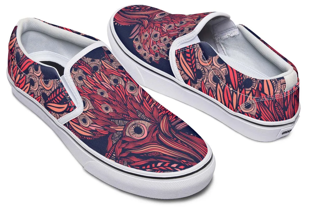 Artsy Rooster Slip-On Shoes