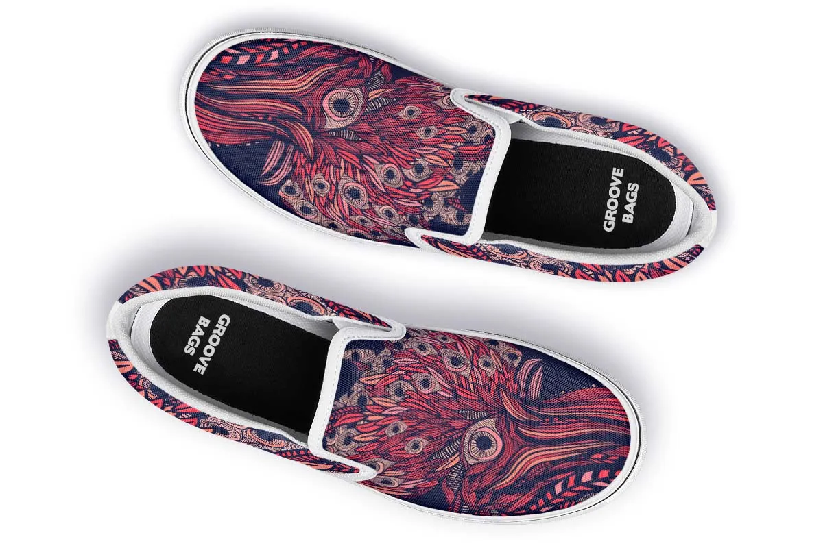 Artsy Rooster Slip-On Shoes