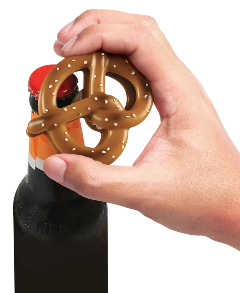 BEER PRETZEL BOTTLE OPENER AND CLIP