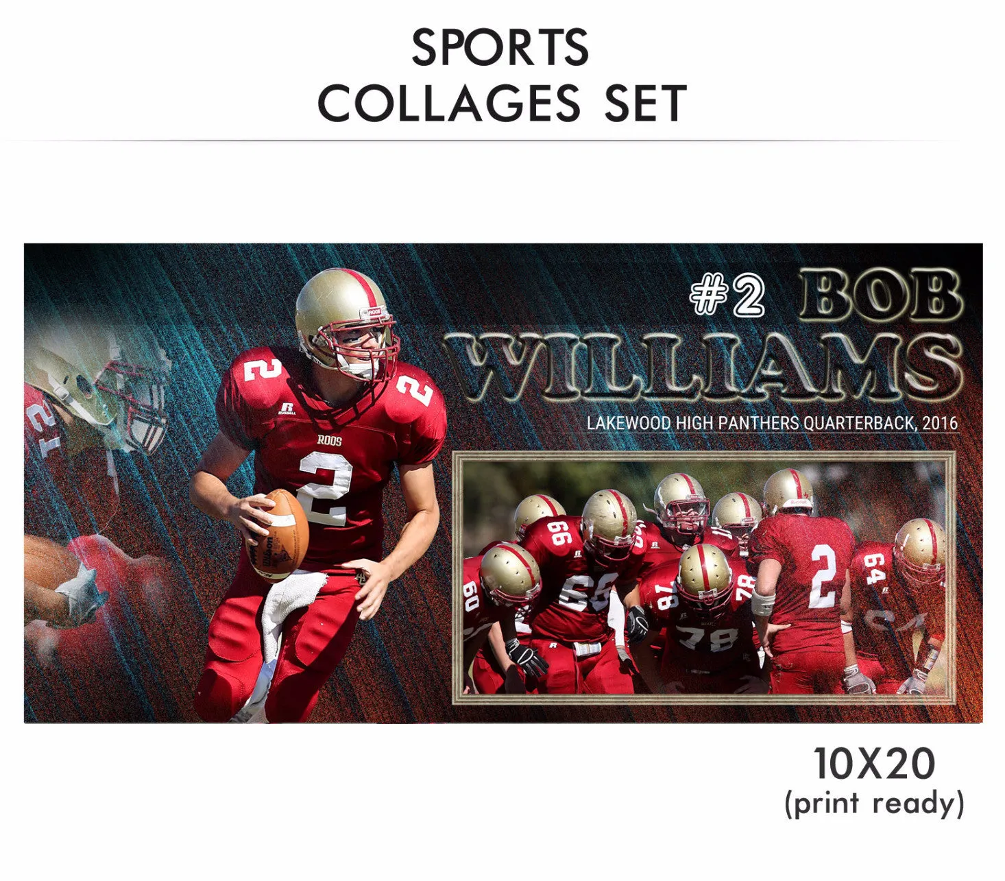 Bob- Sports Collage Photoshop Template