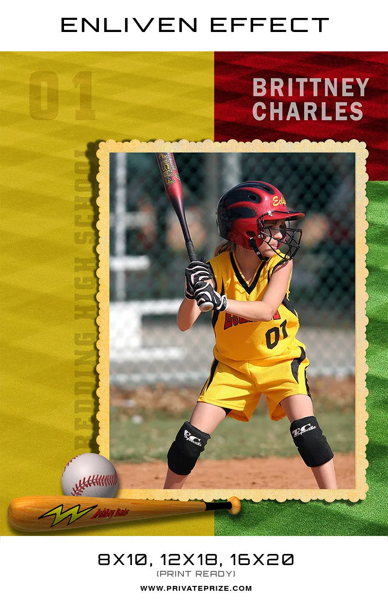 Brittney Bedding Softball High School Sports Template -  Enliven Effects