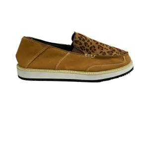 Brown Leopard Print Slip On Shoes Women's