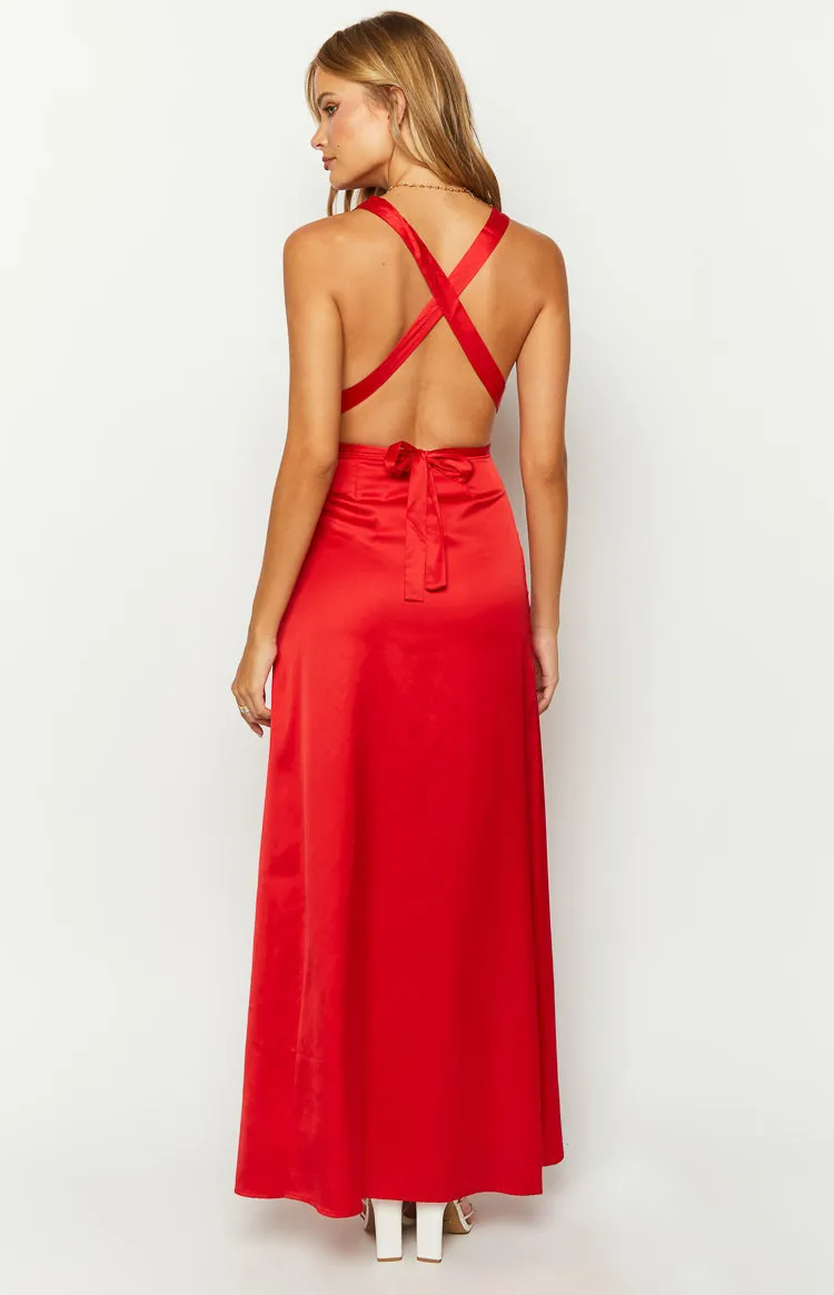 Calista Red Maxi Dress