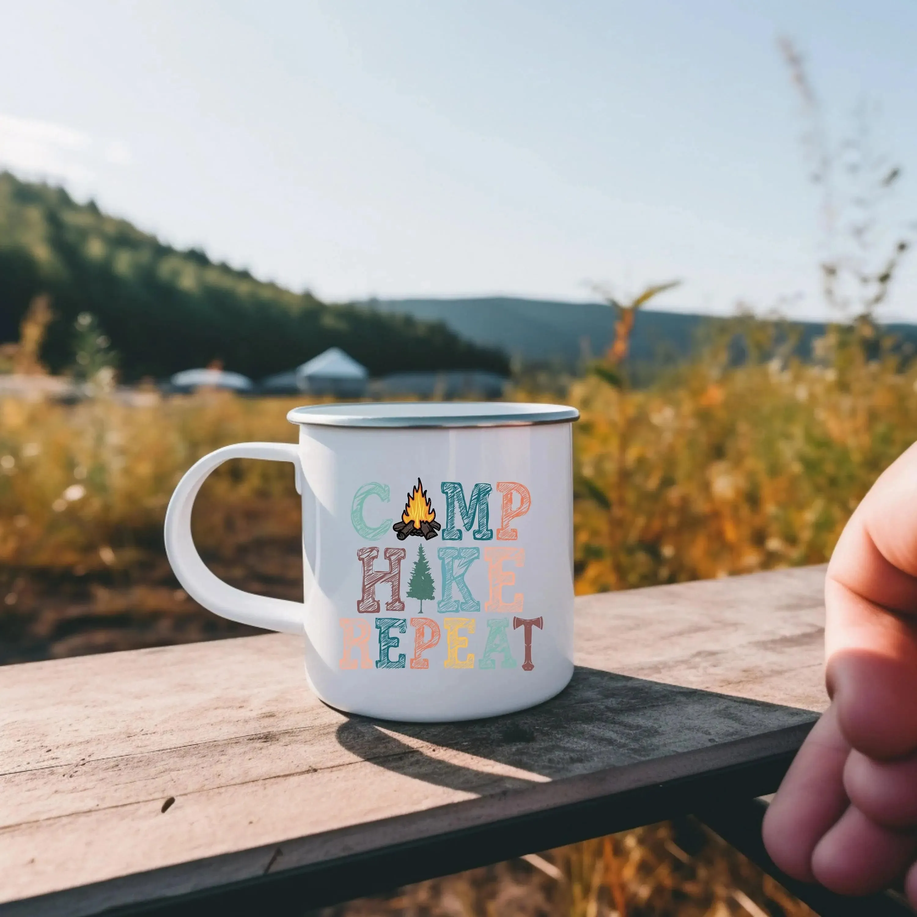 Camp Hike Repeat Durable Camping Mug for On-the-Go Adventures