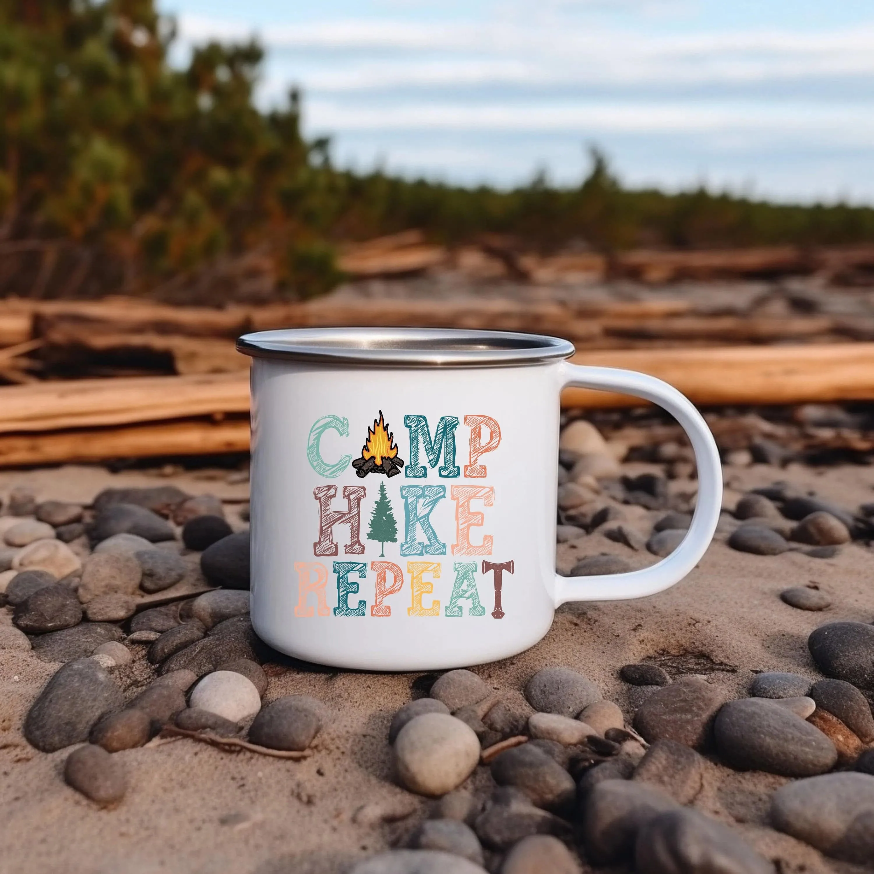 Camp Hike Repeat Durable Camping Mug for On-the-Go Adventures