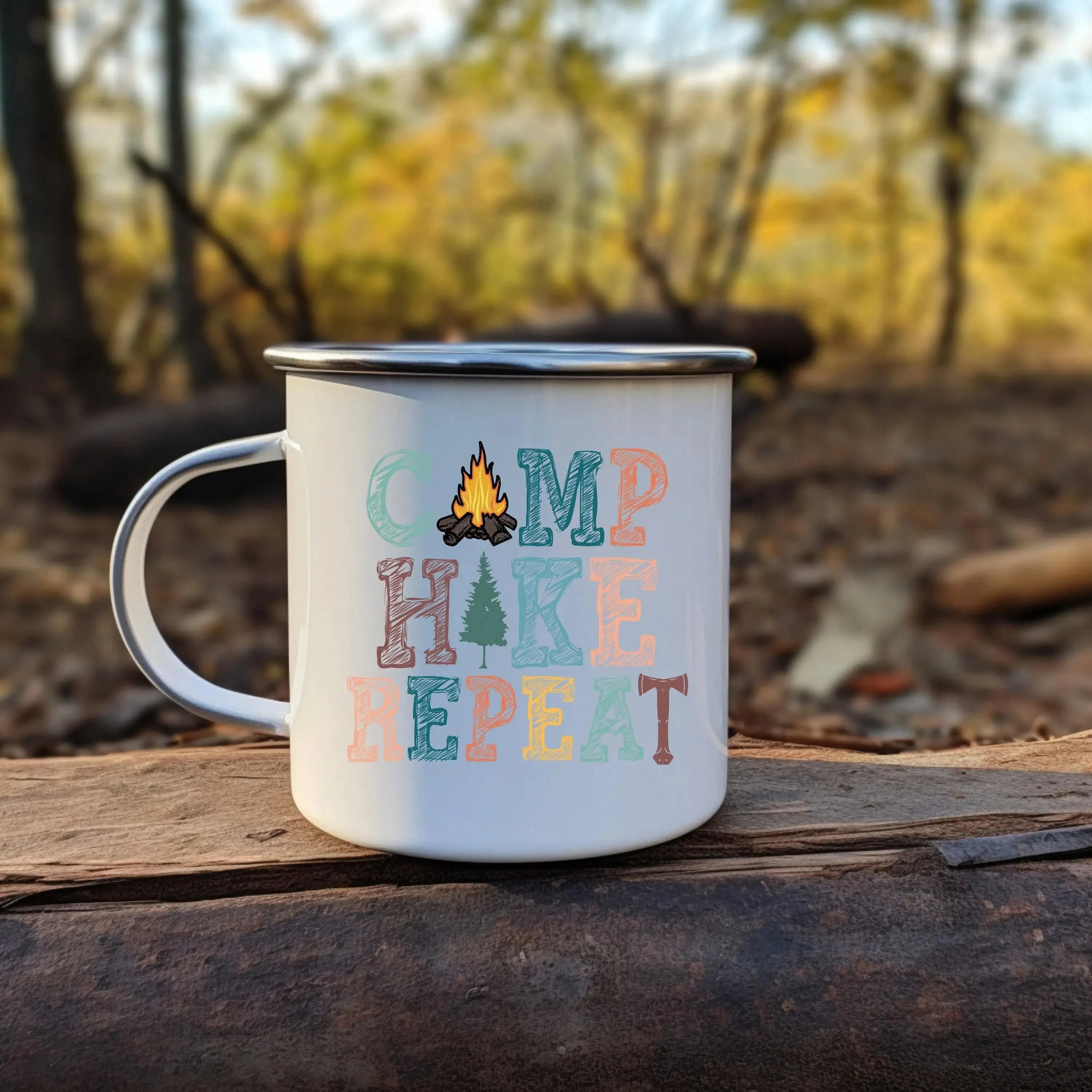 Camp Hike Repeat Durable Camping Mug for On-the-Go Adventures