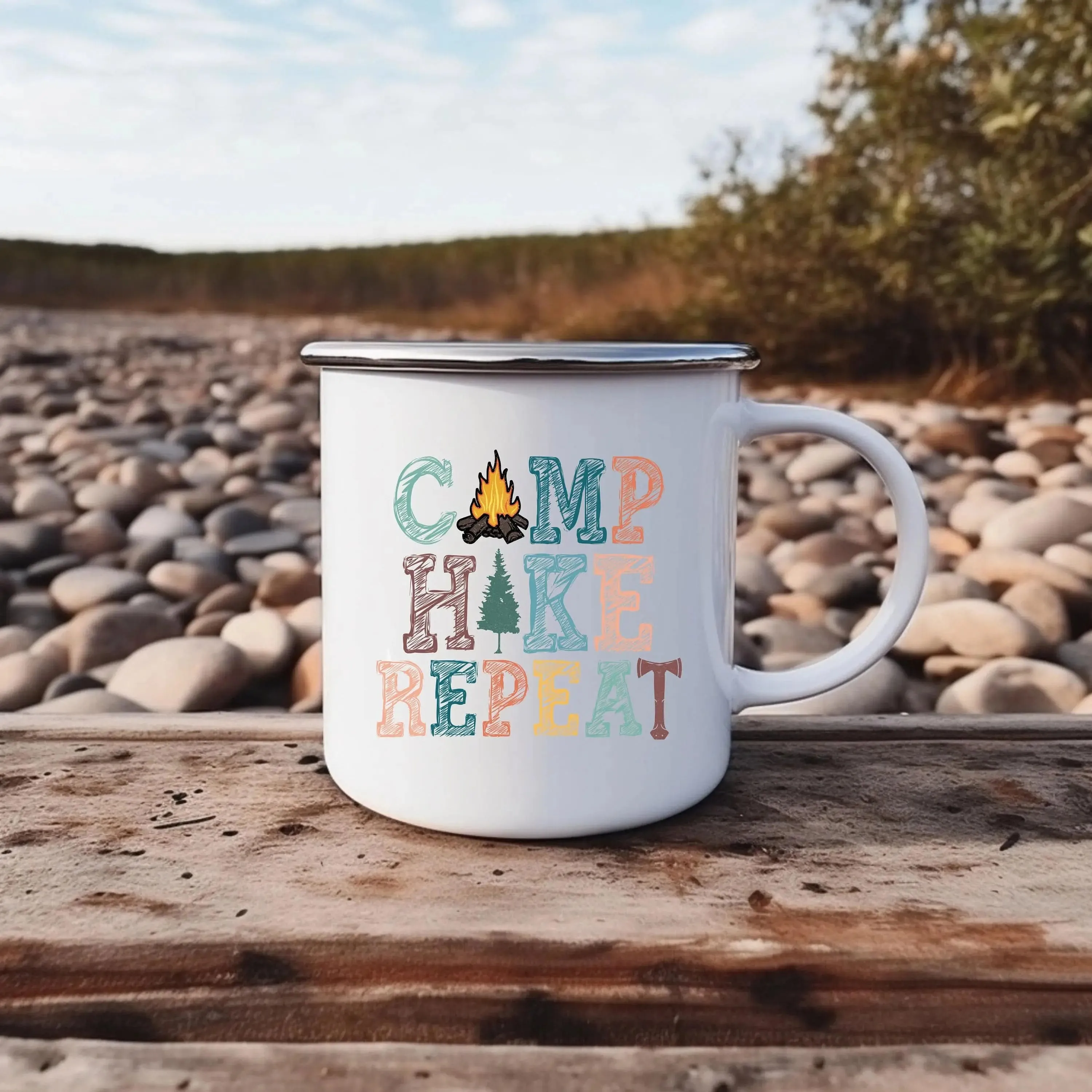 Camp Hike Repeat Durable Camping Mug for On-the-Go Adventures