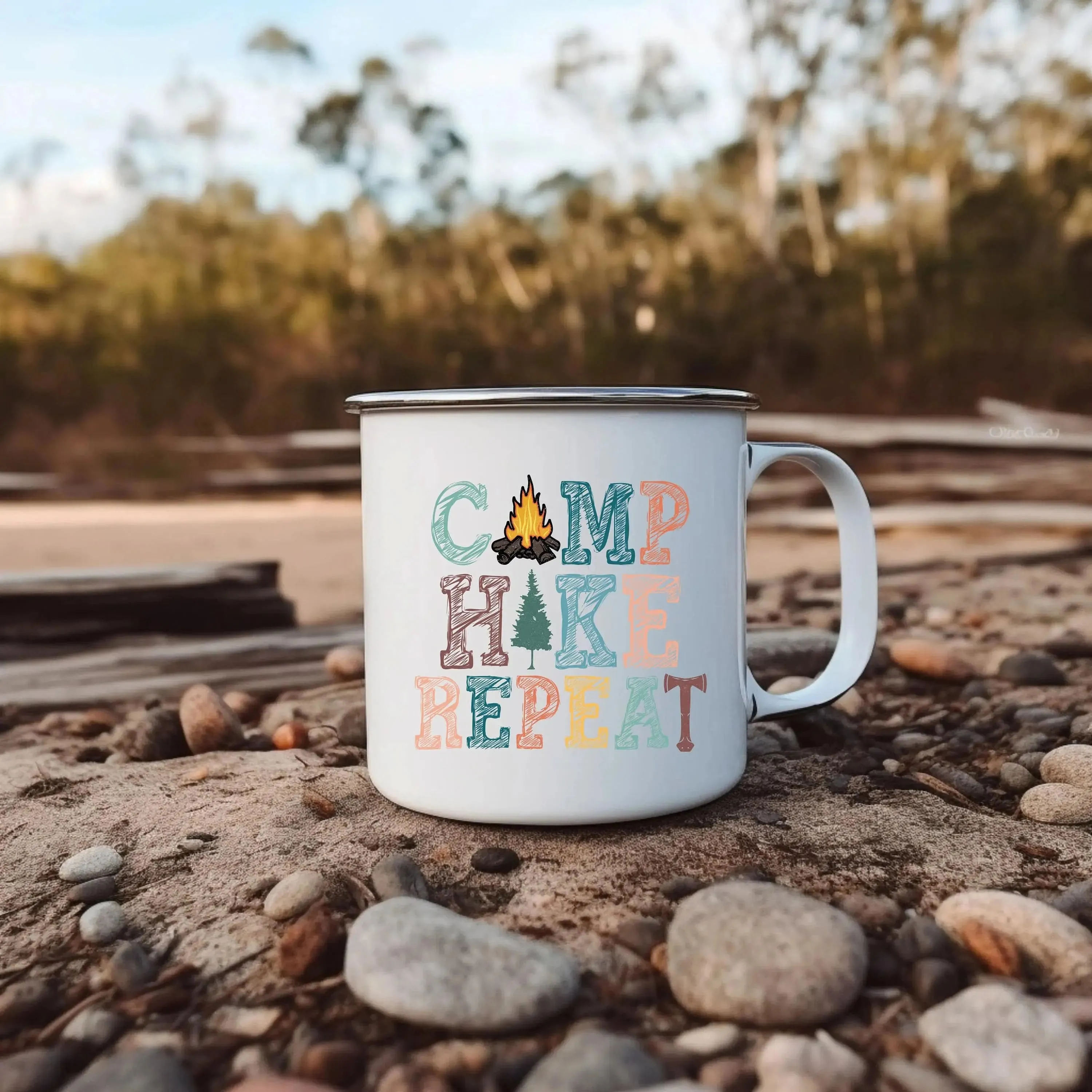 Camp Hike Repeat Durable Camping Mug for On-the-Go Adventures