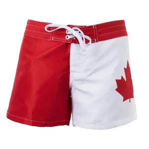 Canada Canadian Flag Women's Ladies Board Shorts Beach Surf