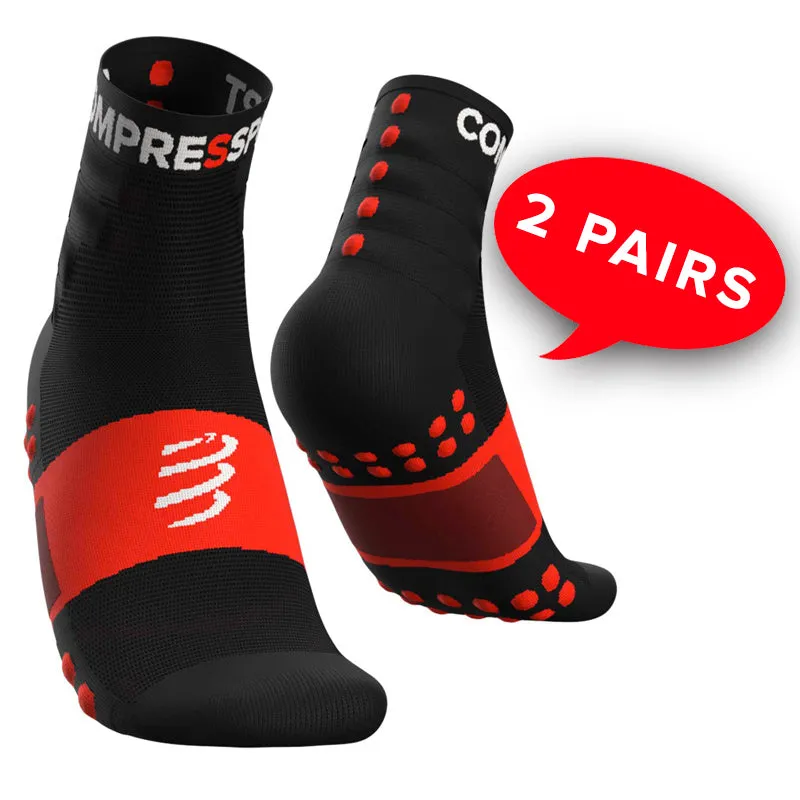 COMPRESSPORT TRAINING SOCKS-2 PACK - BLACK (XU00001B_990)