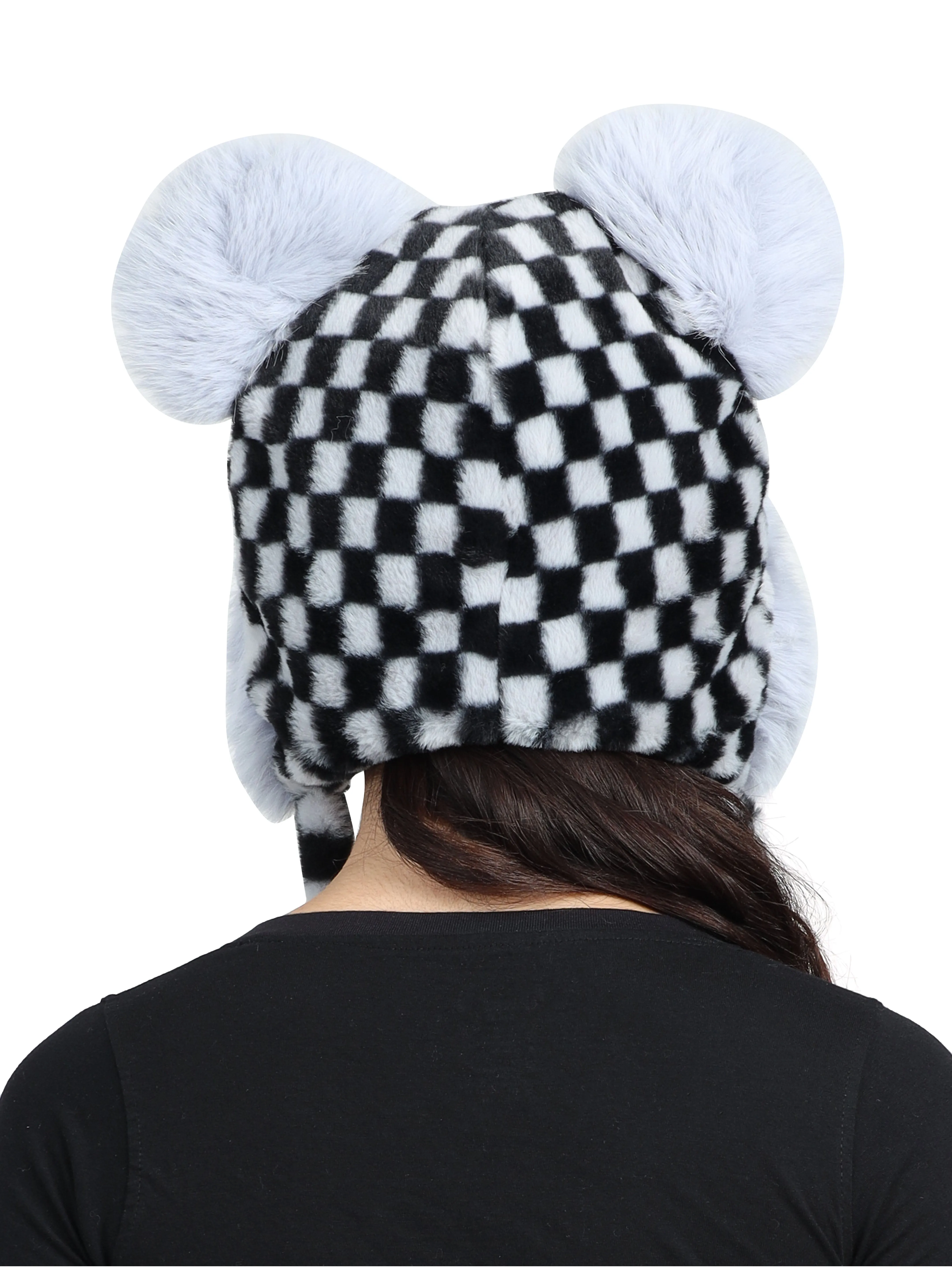 FabSeasons fancy checkered thick fluffy earmuff / ear cap & cover / beanies for Girls & Women for outdoors