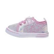 Girls Pink Flower Pattern Easy Closure Sneaker