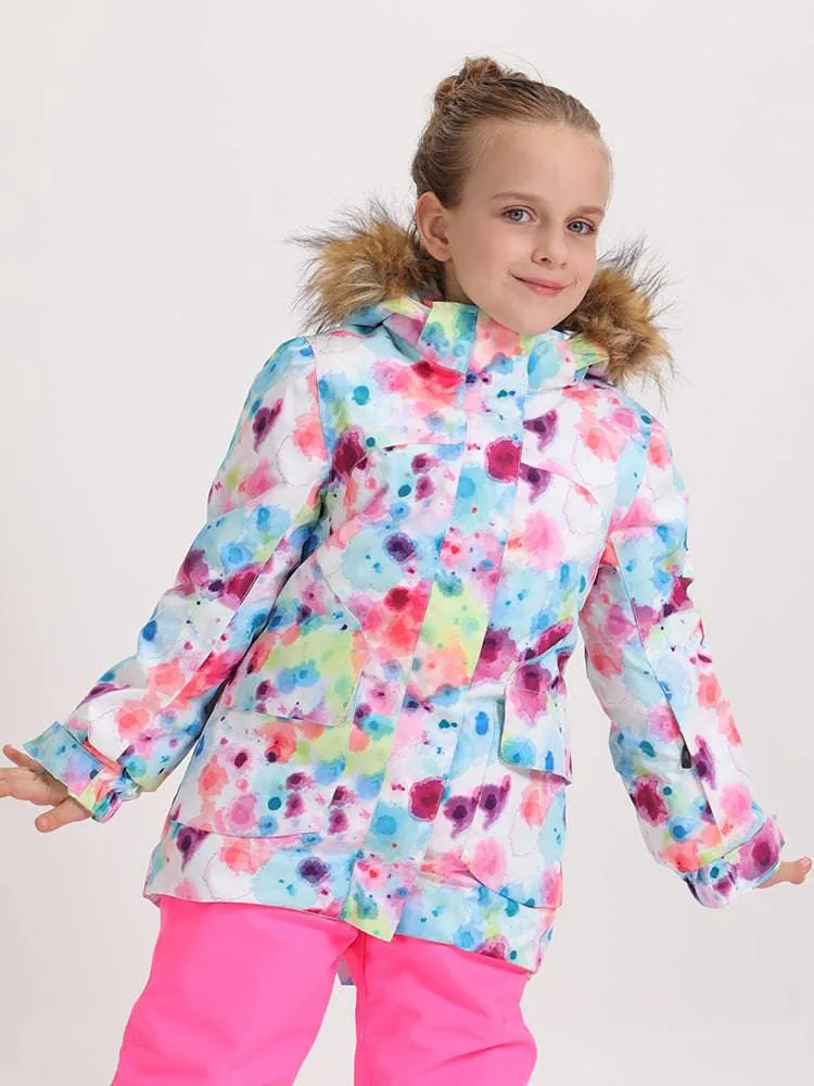 Gsou Snow Colorful Dots Kids Jacket