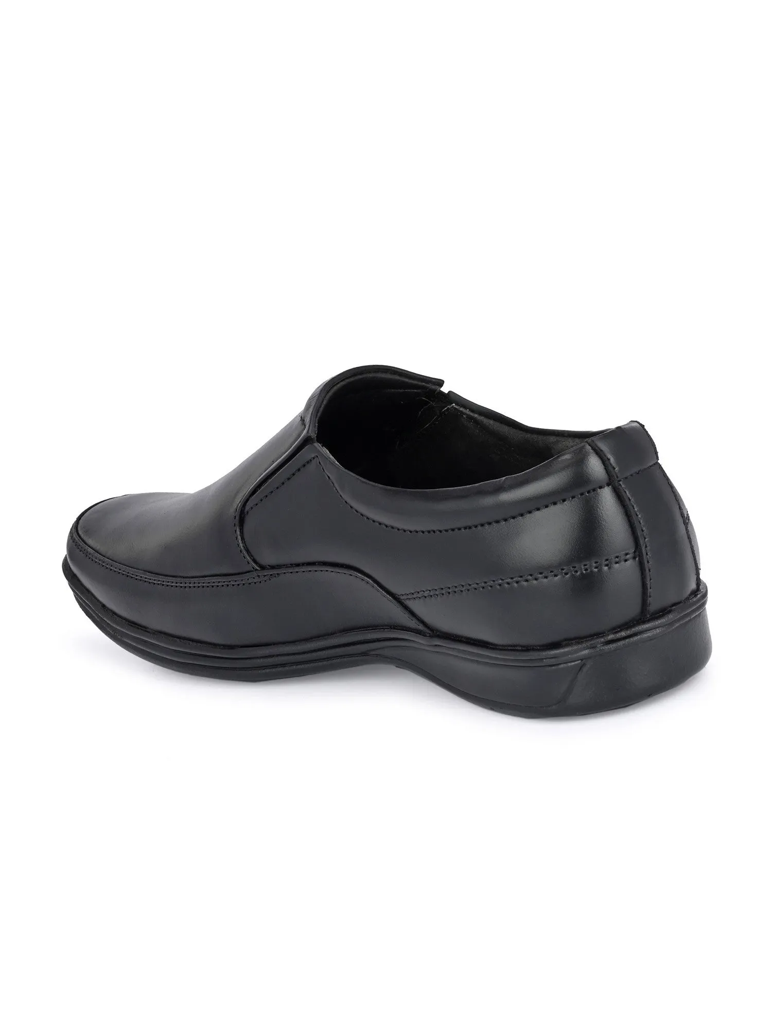 Guava Men's Black Genuine Leather Slip On Formal Shoes (GV15JA802)