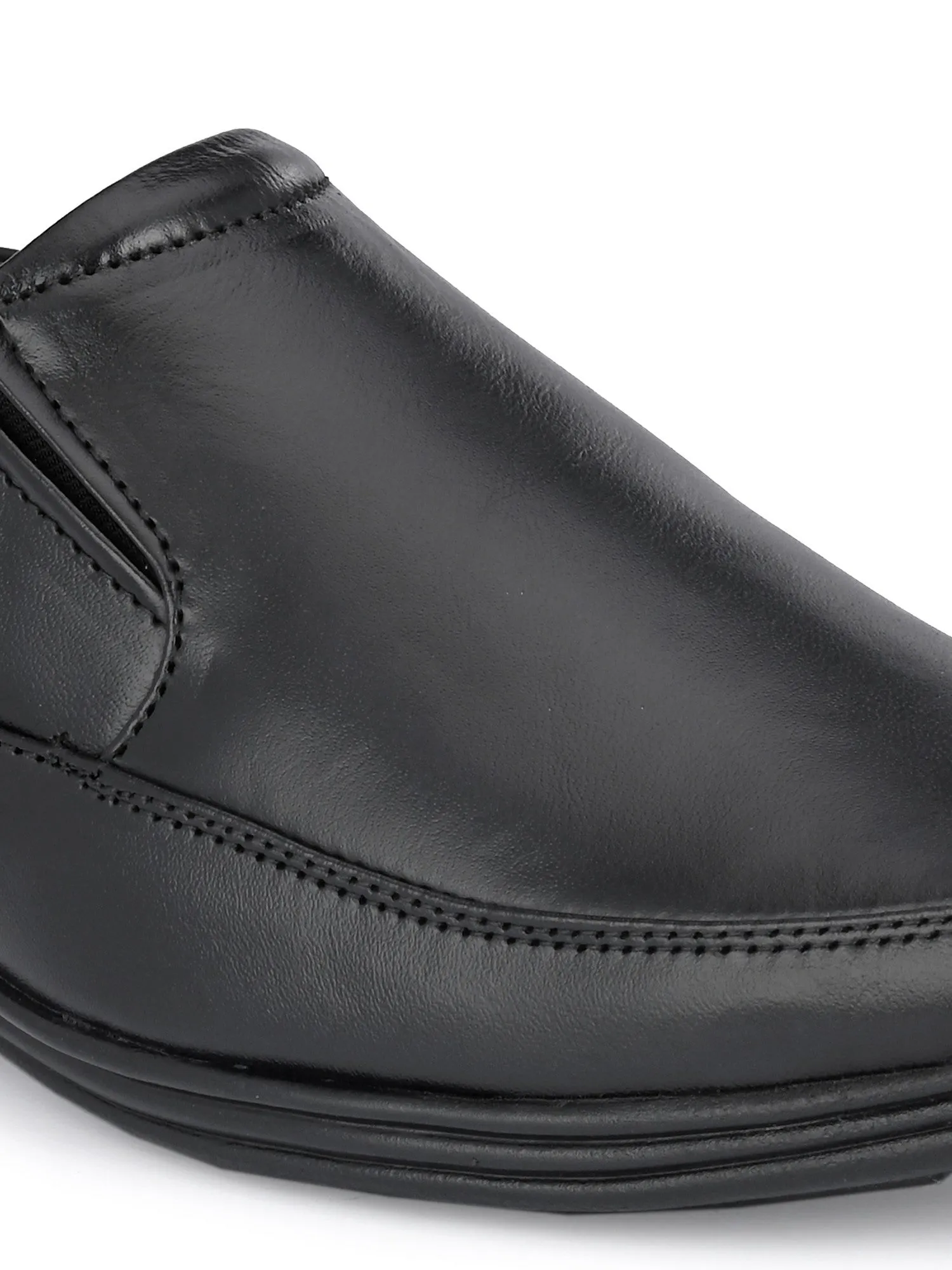 Guava Men's Black Genuine Leather Slip On Formal Shoes (GV15JA802)