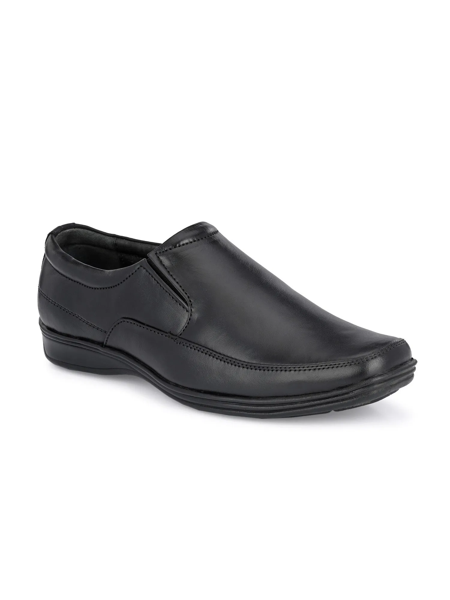 Guava Men's Black Genuine Leather Slip On Formal Shoes (GV15JA802)