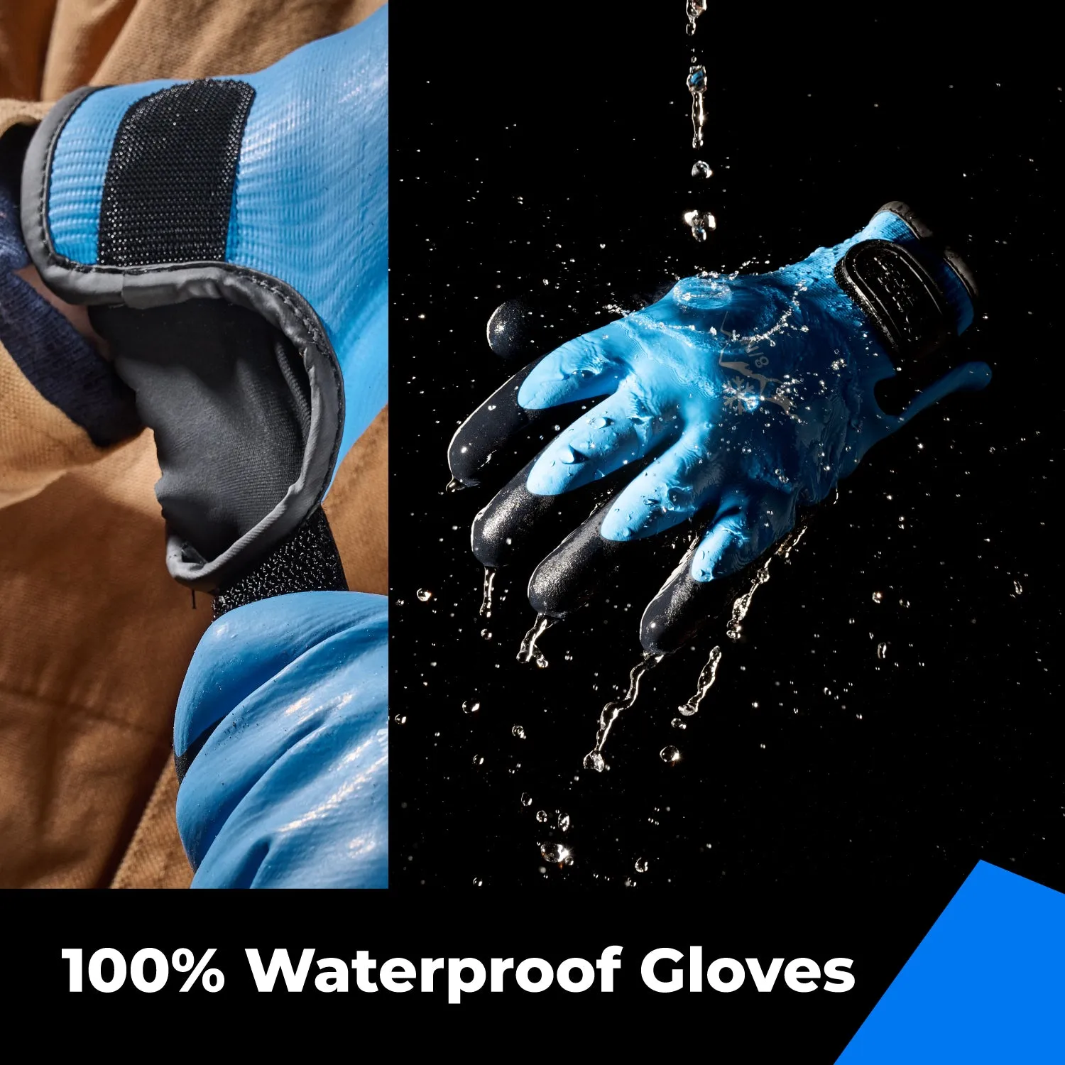 Heavy Duty Winter Gloves, Latex Fully Soaked, 100% Water Proof, Thermal Insulated Winter Dipped Gloves