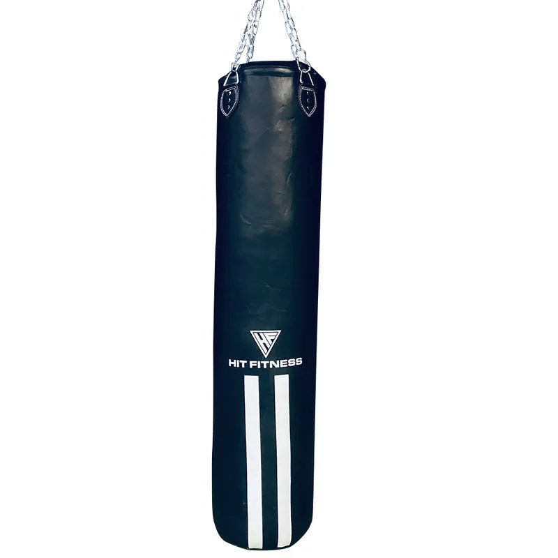 Hit Fitness 3.9ft Punch Bag, Leather Boxing Gloves with Fixed Rack