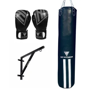 Hit Fitness 3.9ft Punch Bag, Leather Boxing Gloves with Fixed Rack