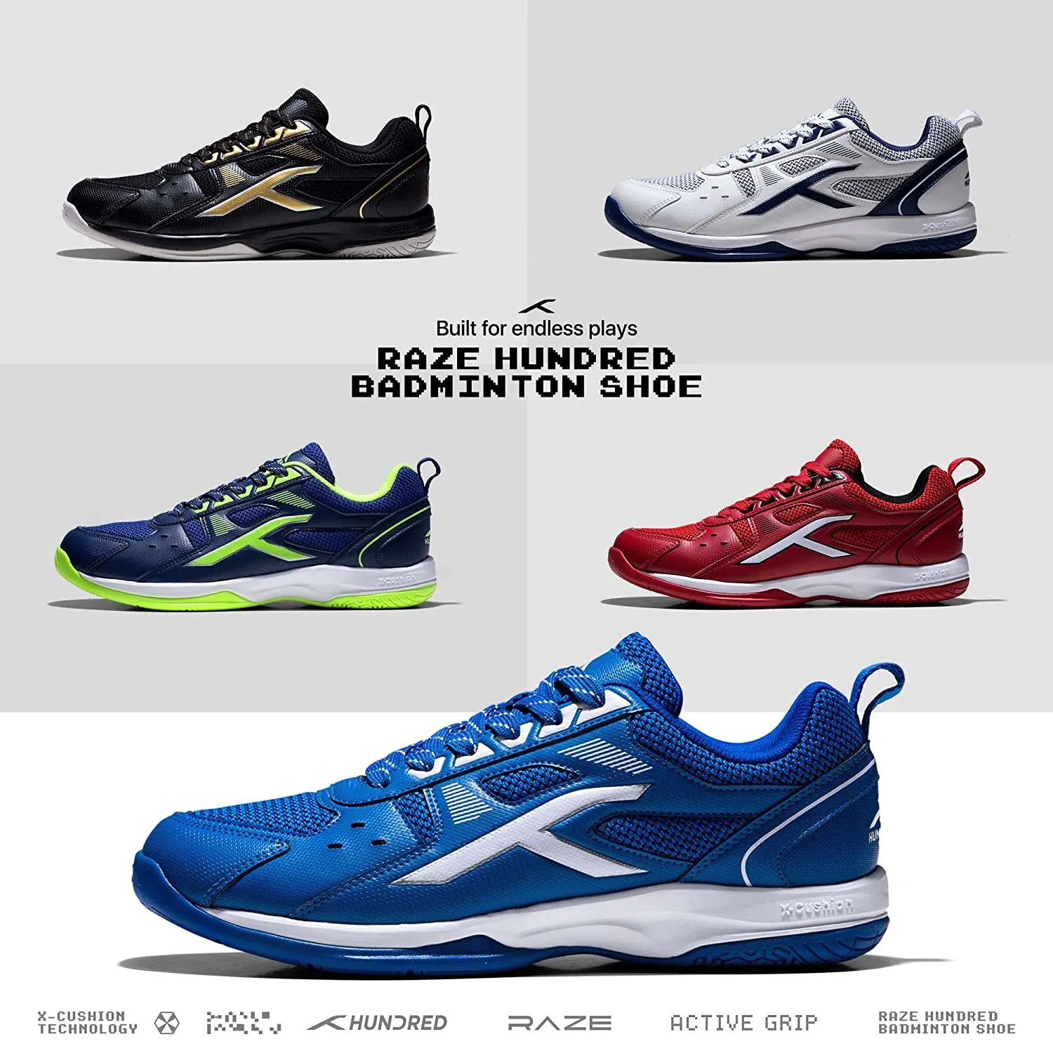 Hundred RAZE Unisex Badminton Shoes