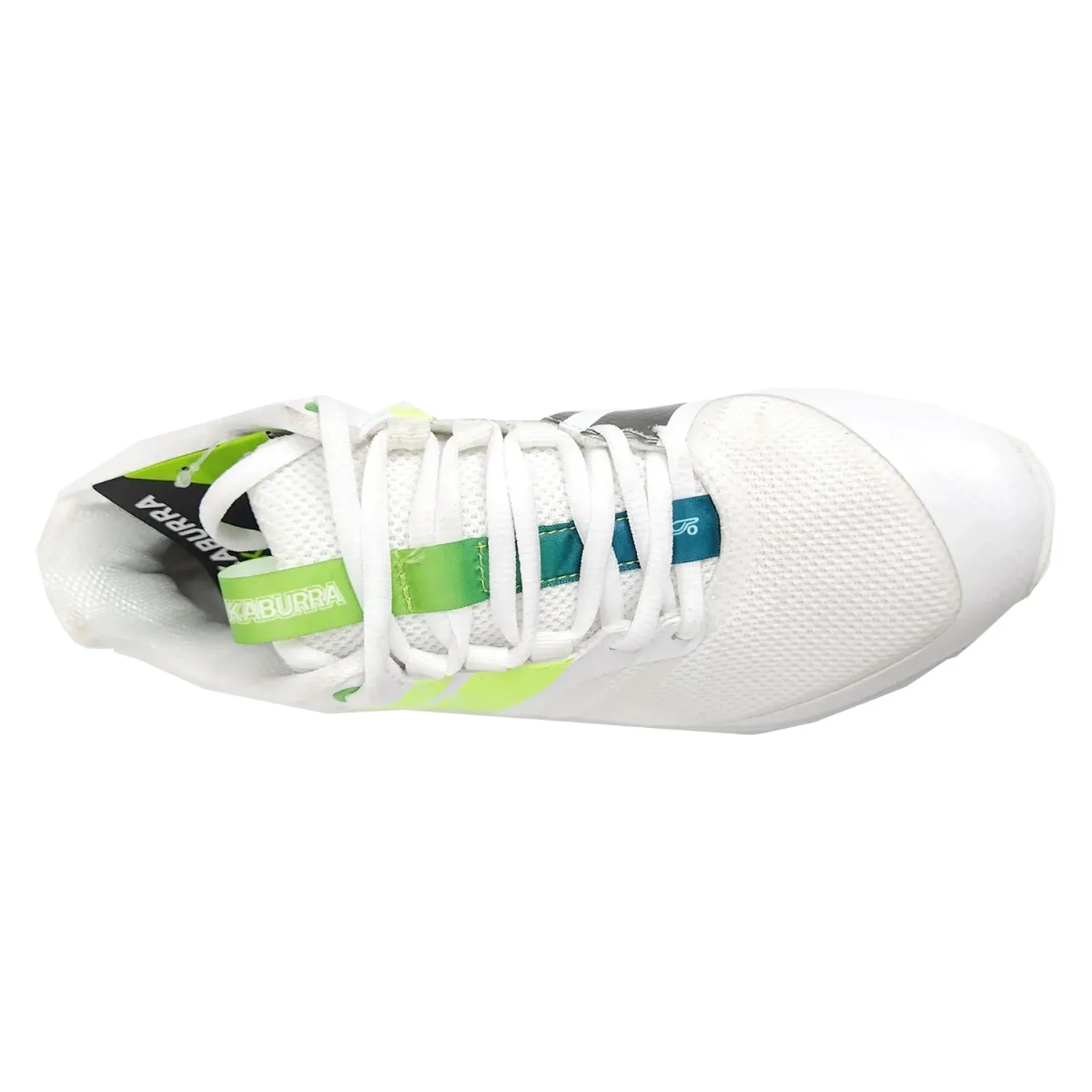 Kookaburra Pro 2.0 Rubber Cricket Shoe, White/Lime