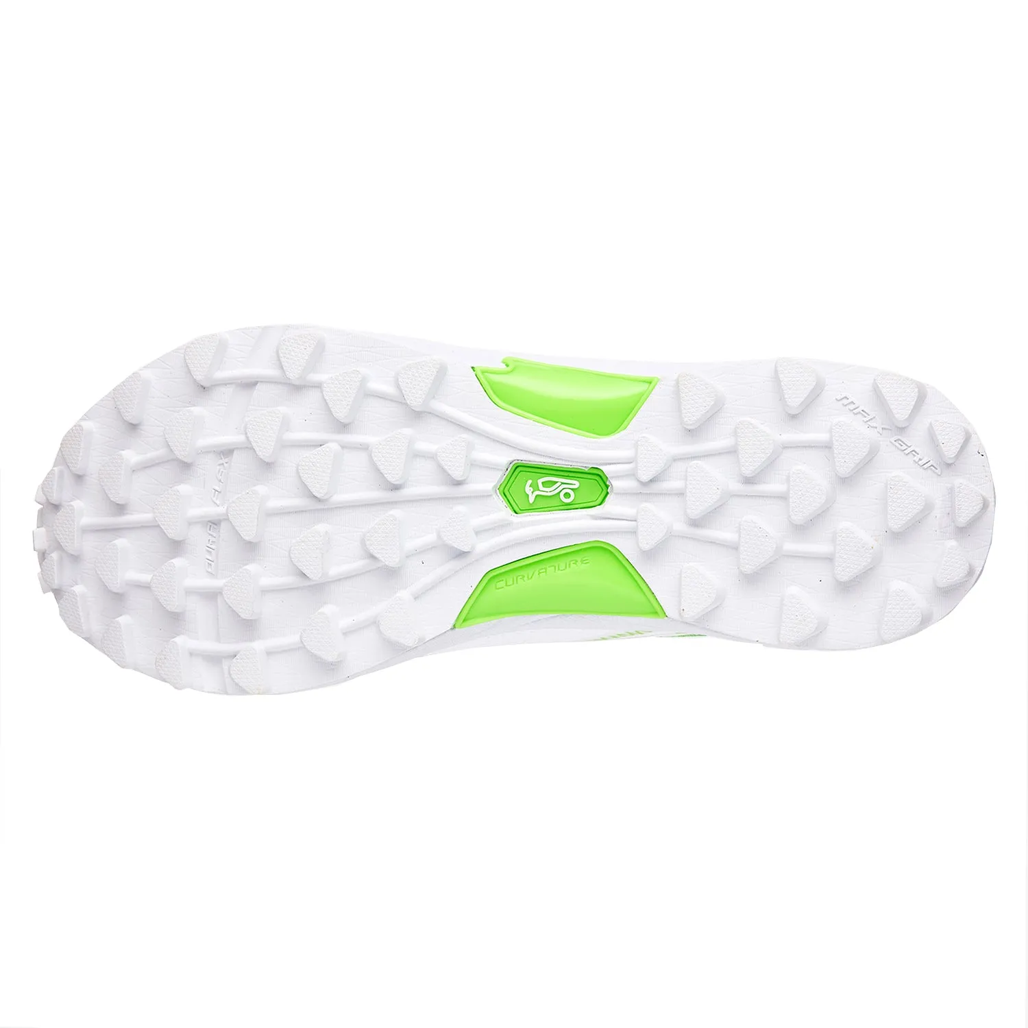 Kookaburra Pro 2.0 Rubber Cricket Shoe, White/Lime