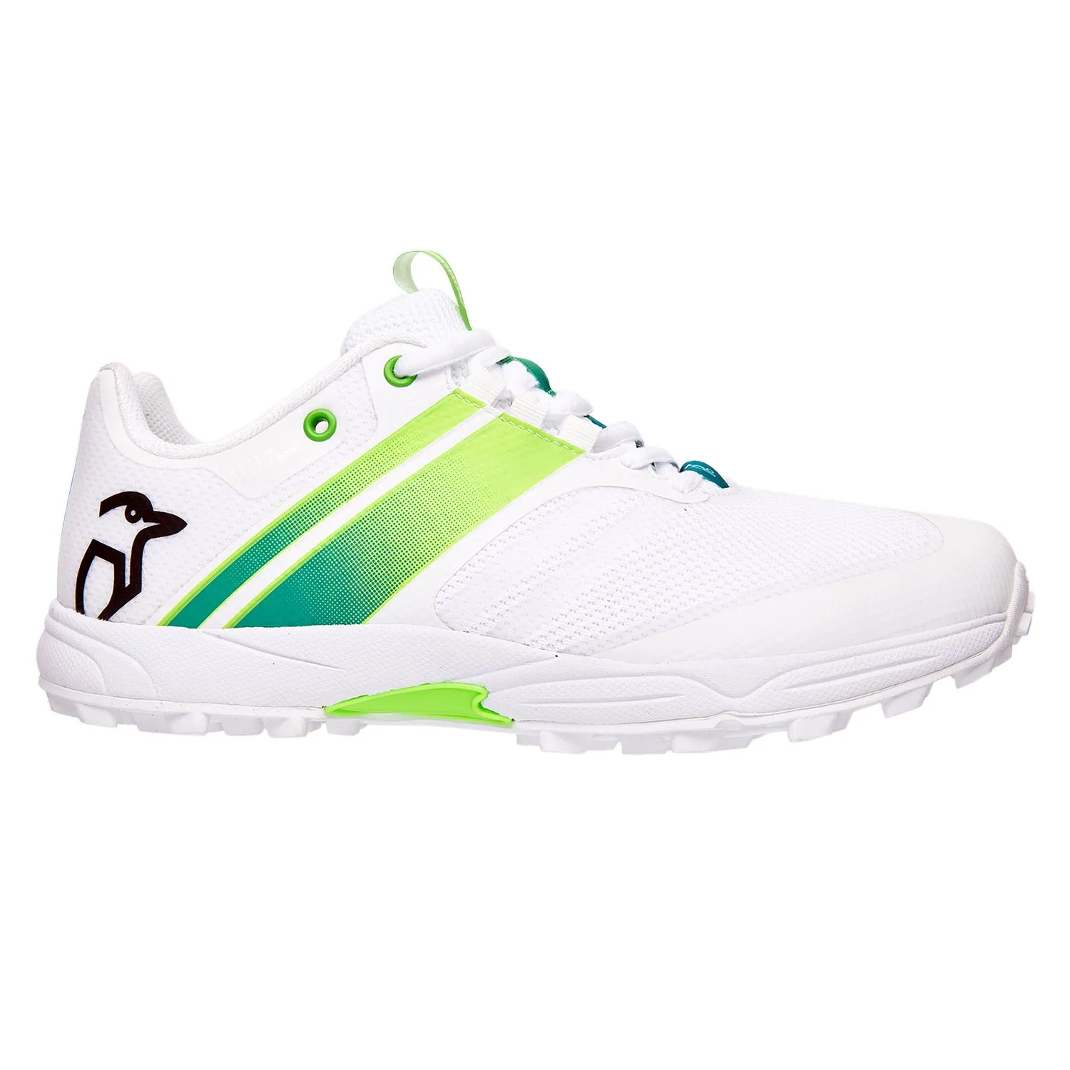 Kookaburra Pro 2.0 Rubber Cricket Shoe, White/Lime