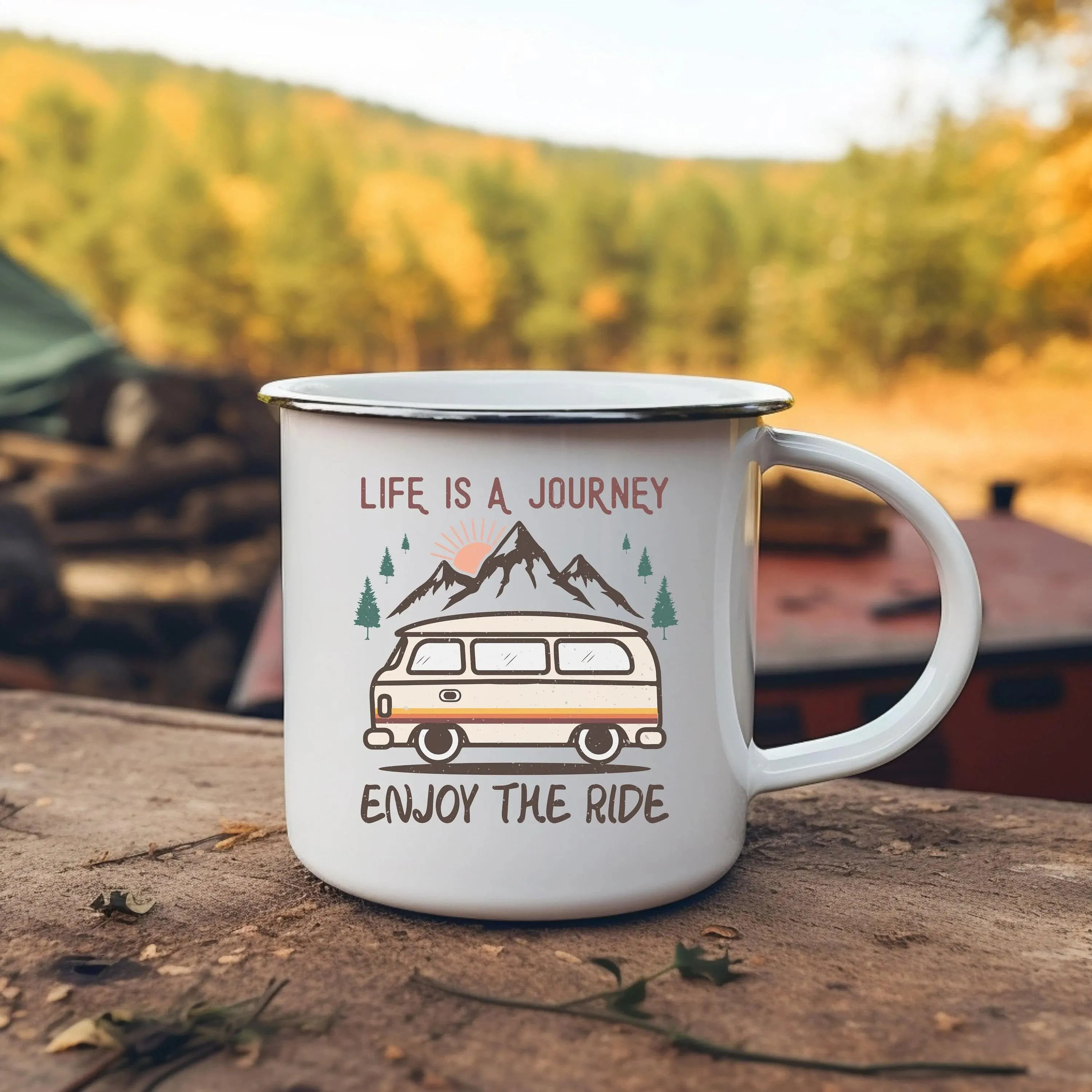 Lifes Journey Enjoy the Ride - Camping Mug for Adventurers