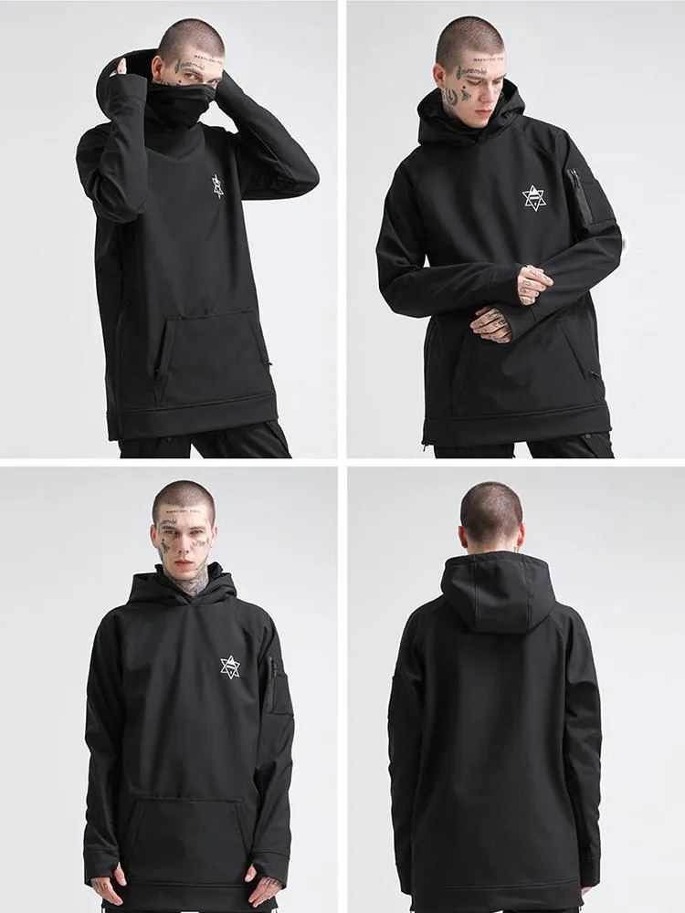 Men &  Women Black Snowboard Hoodie