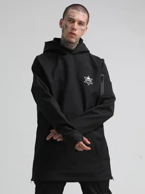 Men &  Women Black Snowboard Hoodie