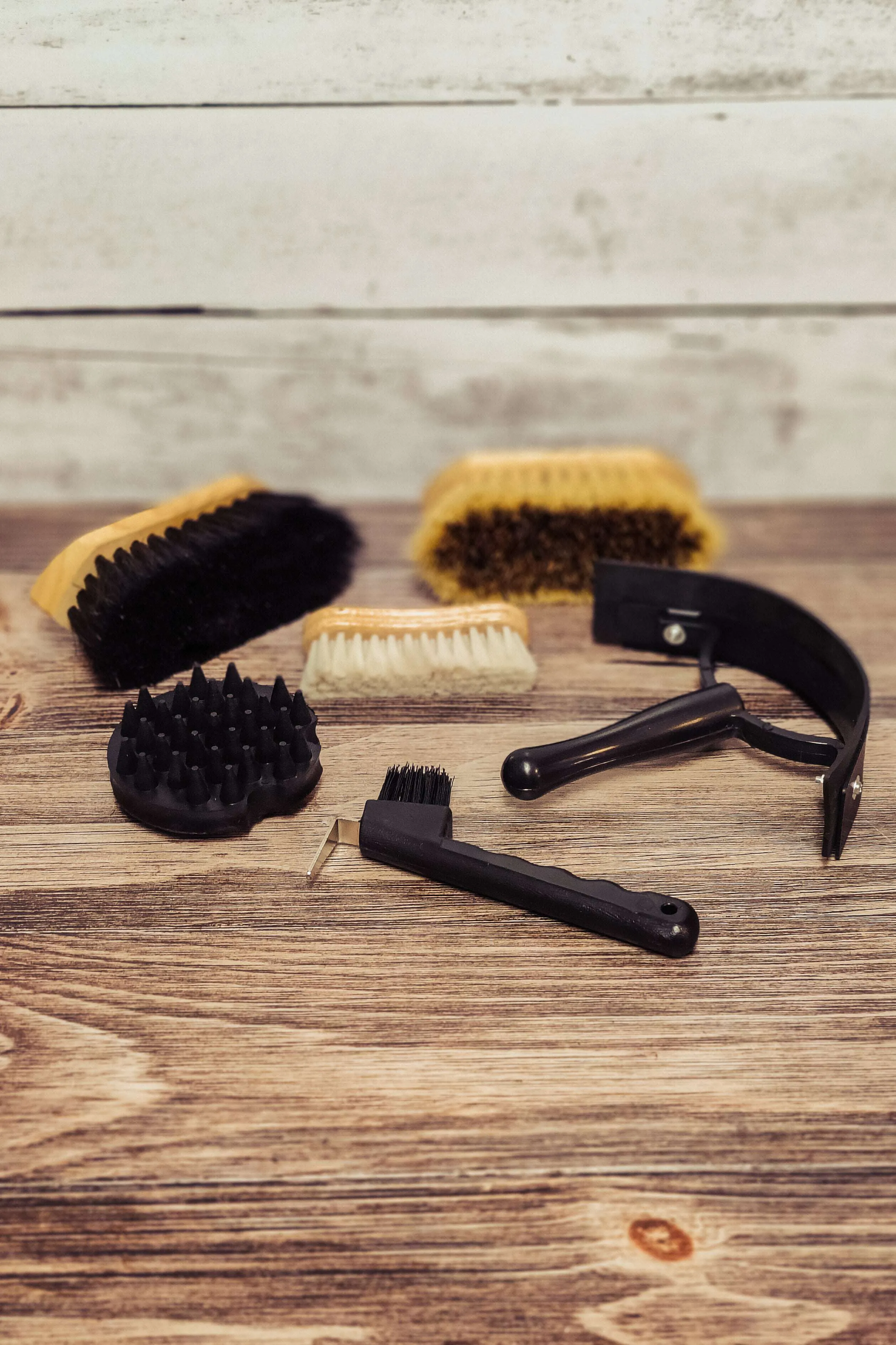 Natural Fiber Grooming Brush Set