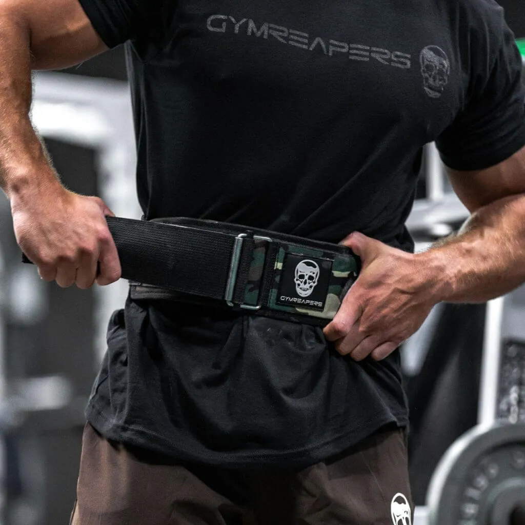 Quick Locking Weightlifting Belt | Premium Back Support - Midnight Camo