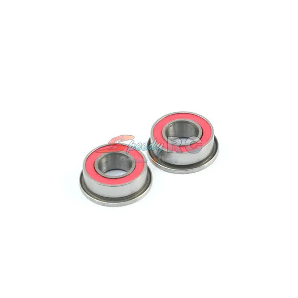 Radtec 4x8x3mm Competition Grade Ceramic Ball Bearing 2 pcs Flanged Red Rubber Seal