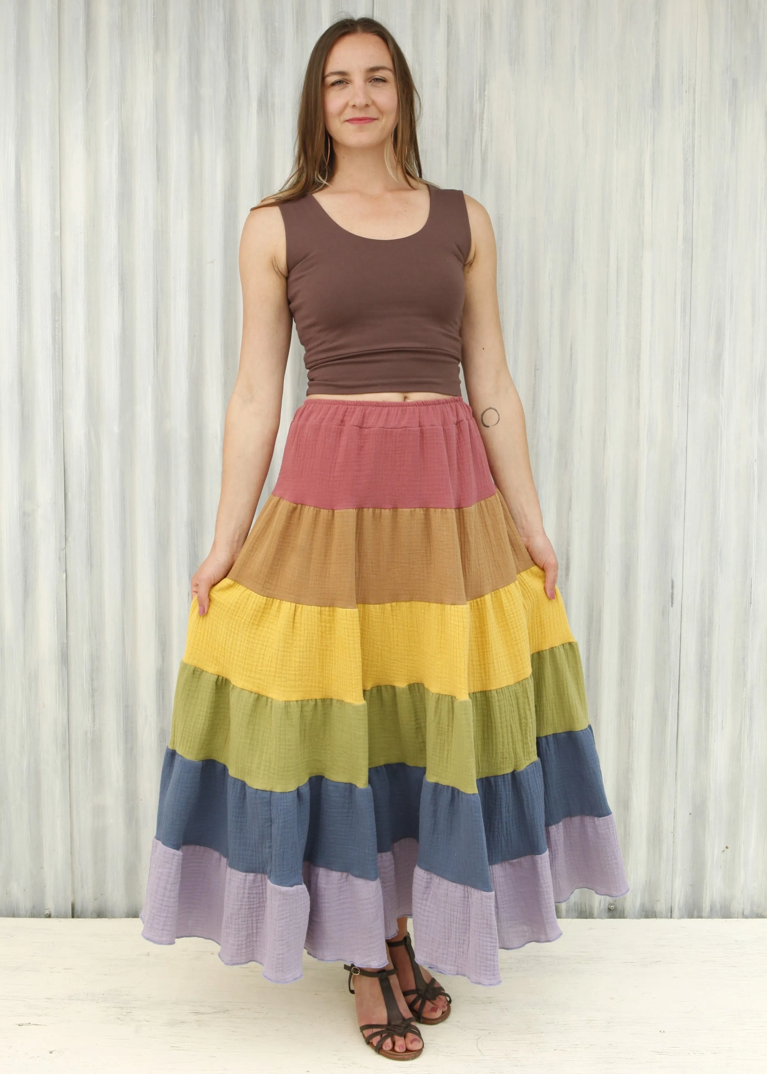 Rainbow Peasant Skirt