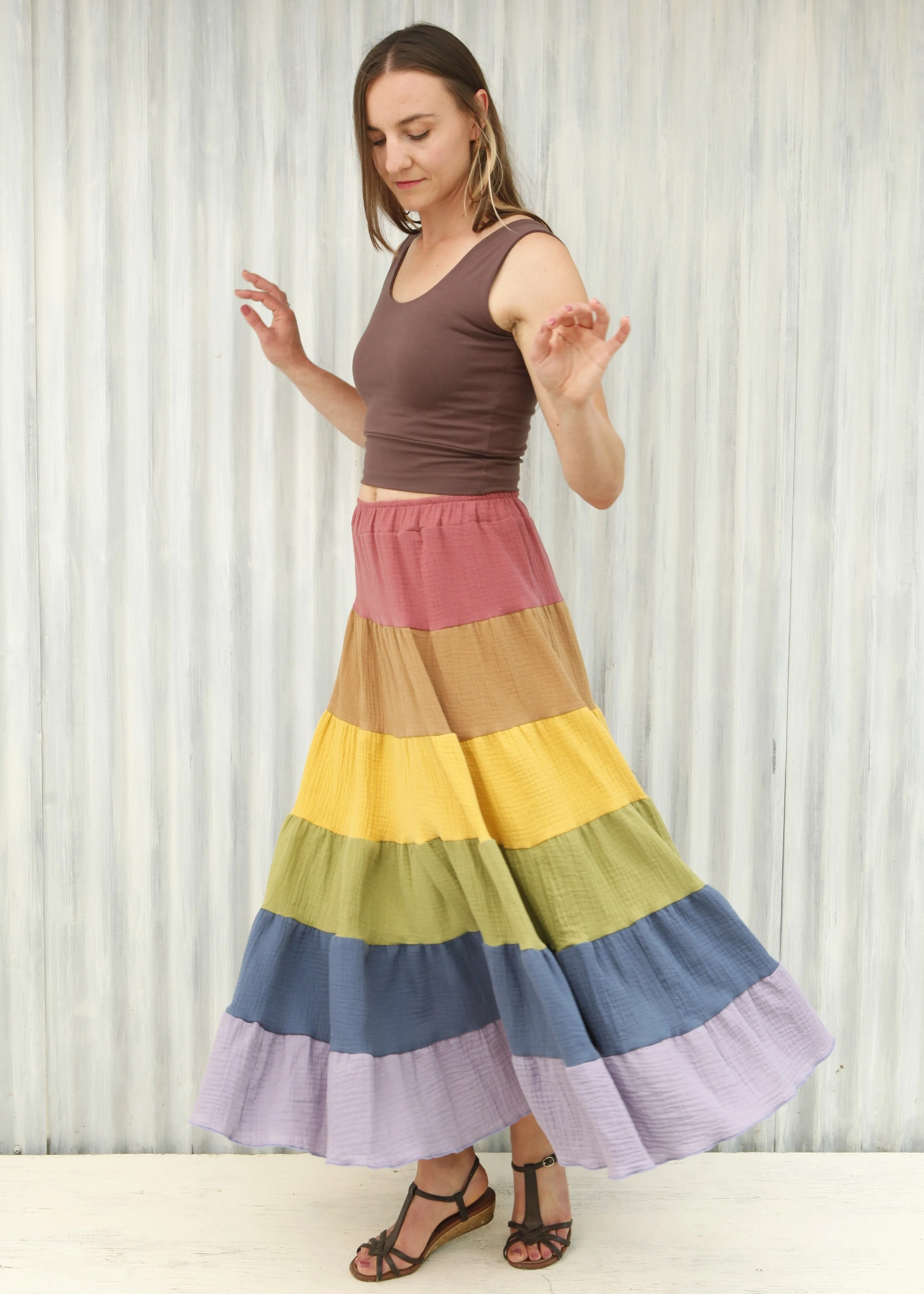 Rainbow Peasant Skirt