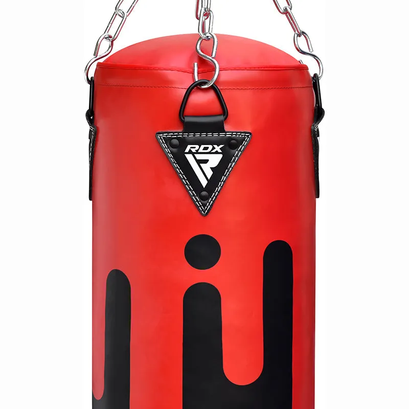 RDX F9 4ft / 5ft 3-in-1 Punch Bag & Gloves Red / Black / White Set