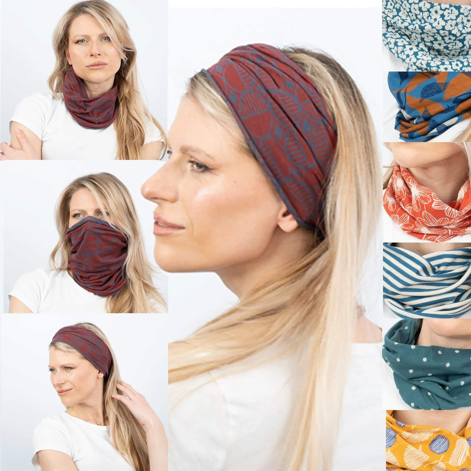 Seasalt Organic Cotton Jersey Stretch Snood Headband in 7 Colours