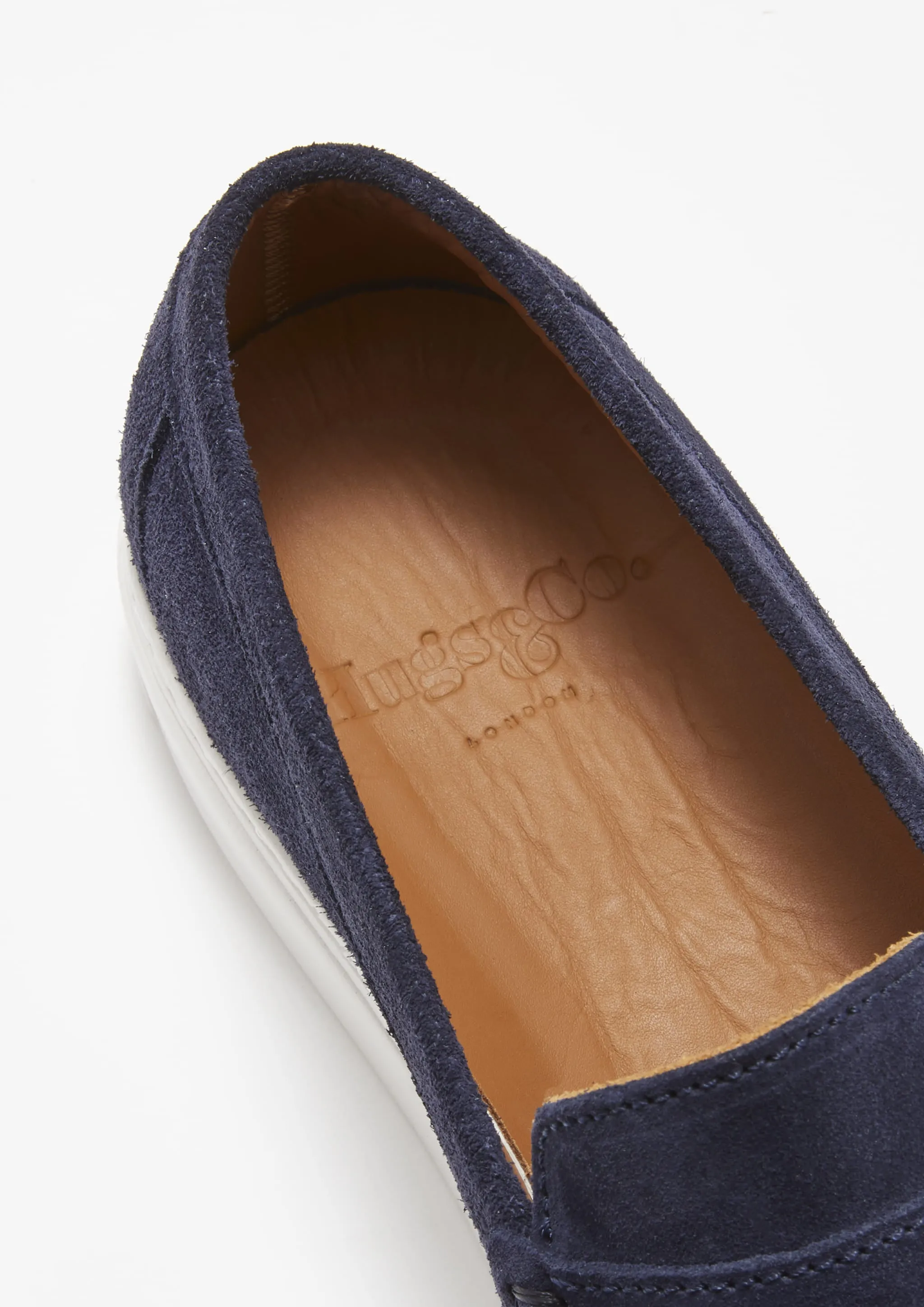 Slip-on Sneaker Loafers, navy blue suede