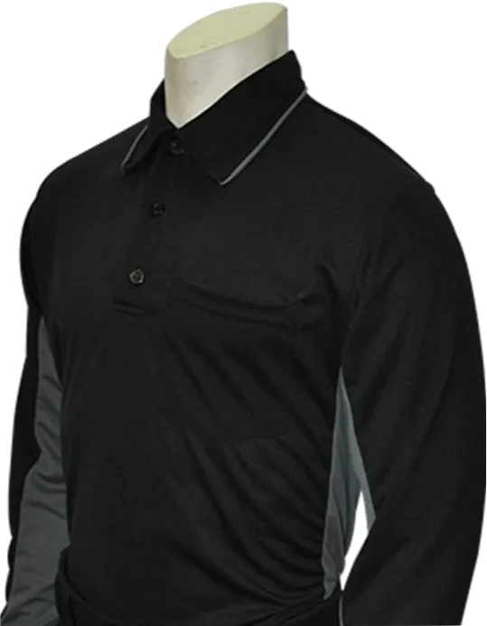 Smitty MLB Long Sleeve Umpire Shirt Black with Charcoal Grey (313)