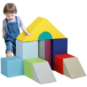 Soozier Foam Climbing Blocks for Toddlers, 11-Piece Baby Soft Foam Play Set, Climb and Crawl Activity Playset Building Blocks for Aged 1-3 Years Old Boys & Girls, Multicolored