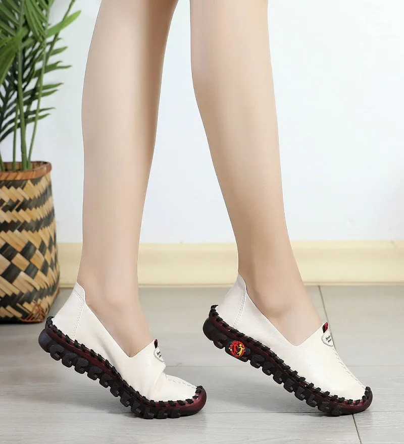 Summer Comfort Wide Width Casual Slip On Boat Walking Shoes For Women