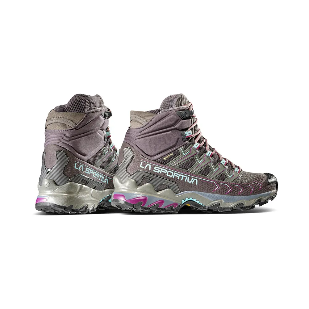 Women's La Sportiva Ultra Raptor II Mid GTX Color: Carbon / Iceberg